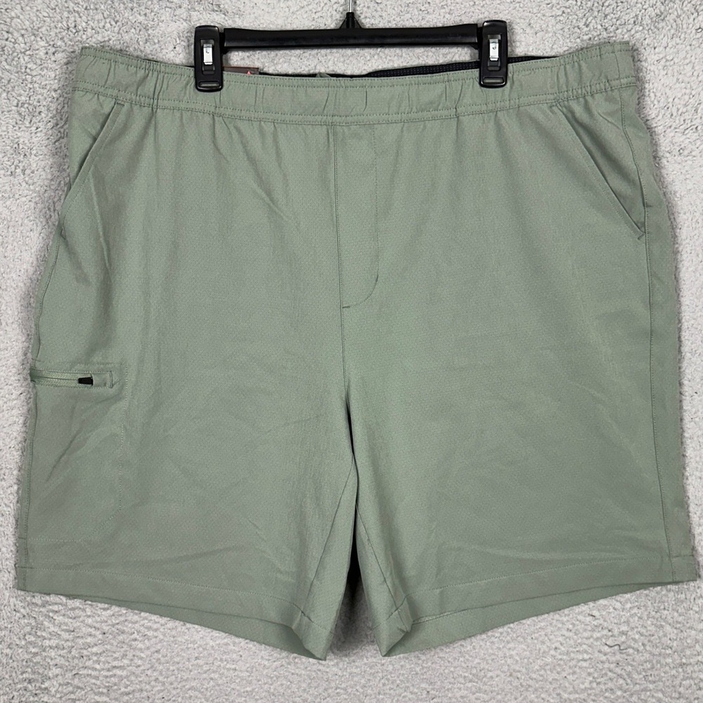 NEW Gerry Trail Shorts Mens 2XL Green Cargo Hiking 4-Way Stretch Elastic Waist